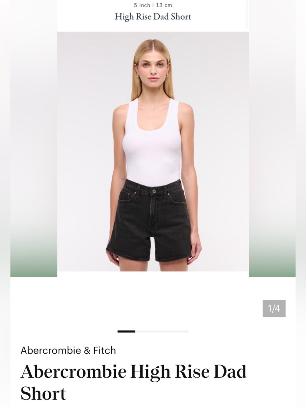 Abercrombie & Fitch Black High-Rise Dad Short